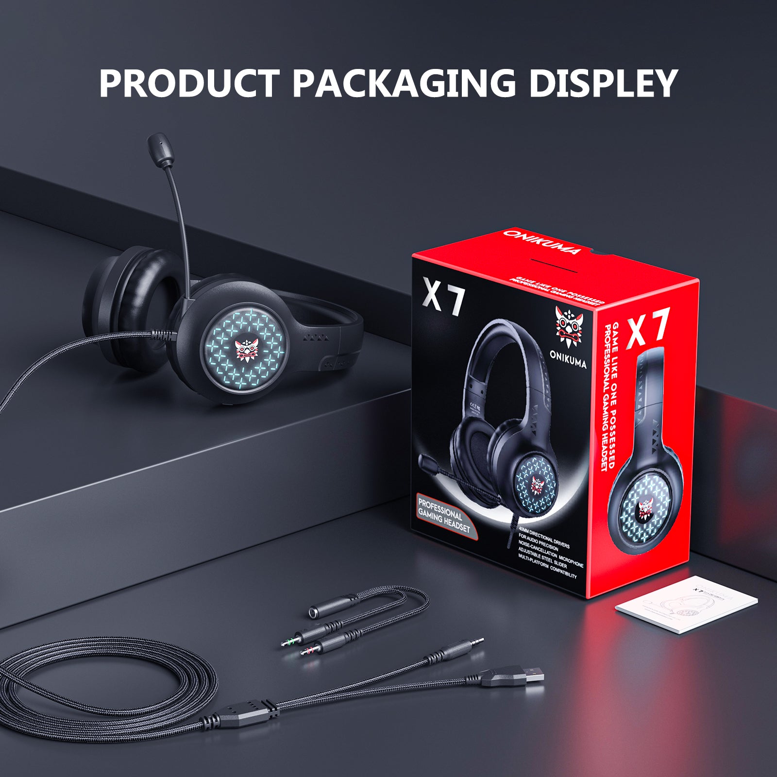 ONIKUMA X7 Gaming Headset Wired Headphone with 360 Degree Rotating Microphone Monochromatic Light ONIKUMA X7 Gaming Headset Wired Headphone with 360 Degree Rotating Microphone Monochromatic Light